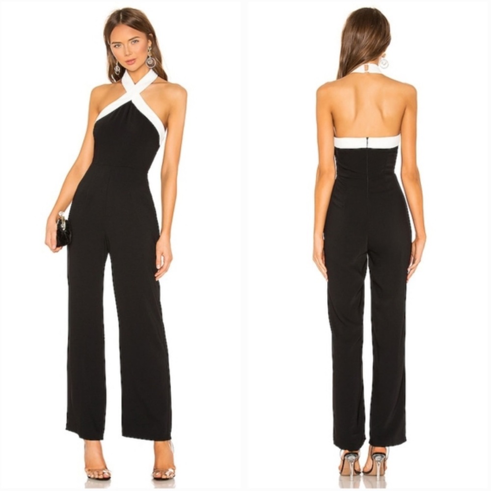 Revolve Superdown Laurien Cross Front Jumpsuit in Black Xs
